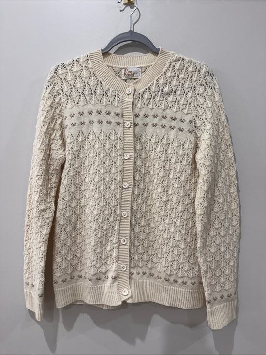 American Vintage Sweaters - Vtg Size Medium It’s Pure Gould Knit Grandma Cardigan Cottagecore Dainty Floral